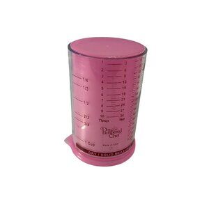 Pampered Chef 1 Cup Measuring Push Tube Wet Dry Solid Liquid Breast Cancer USA